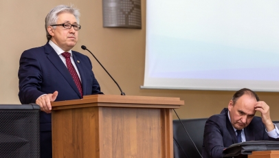 Академик Д.М. Маркович на заседании Академического собрания Иркутского филиала СО РАН 19 декабря 2019 г.